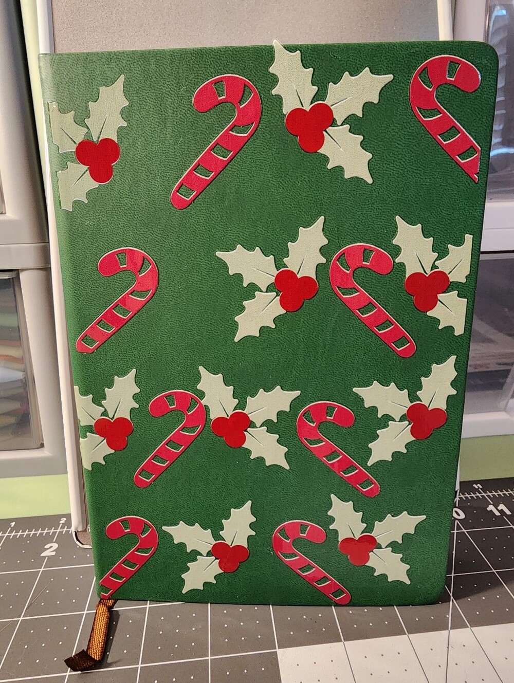 Festive Green Candy Cane & Holly Party Journal